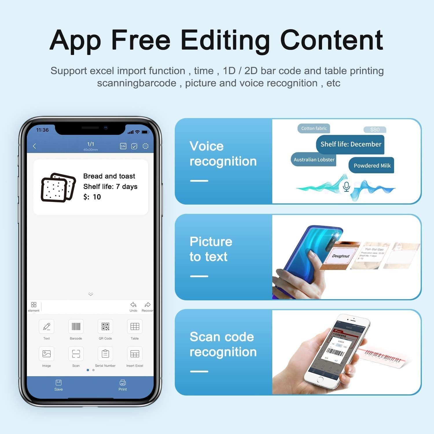 NB109 - NIIMBOT - B21 - PORTABLE THERMAL LABEL BLUETOOTH PRINTER INCLUDING FREE LABEL (50*30MM - WHITE)