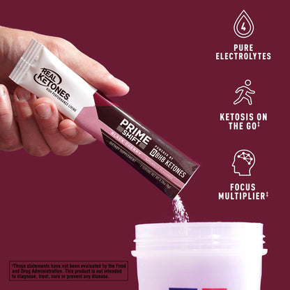 REAL KETONES - SHIFT - D-BHB EXOGENOUS KETONE DRINK MIX POWDER + ELECTROLYTES - 30 PACKETS