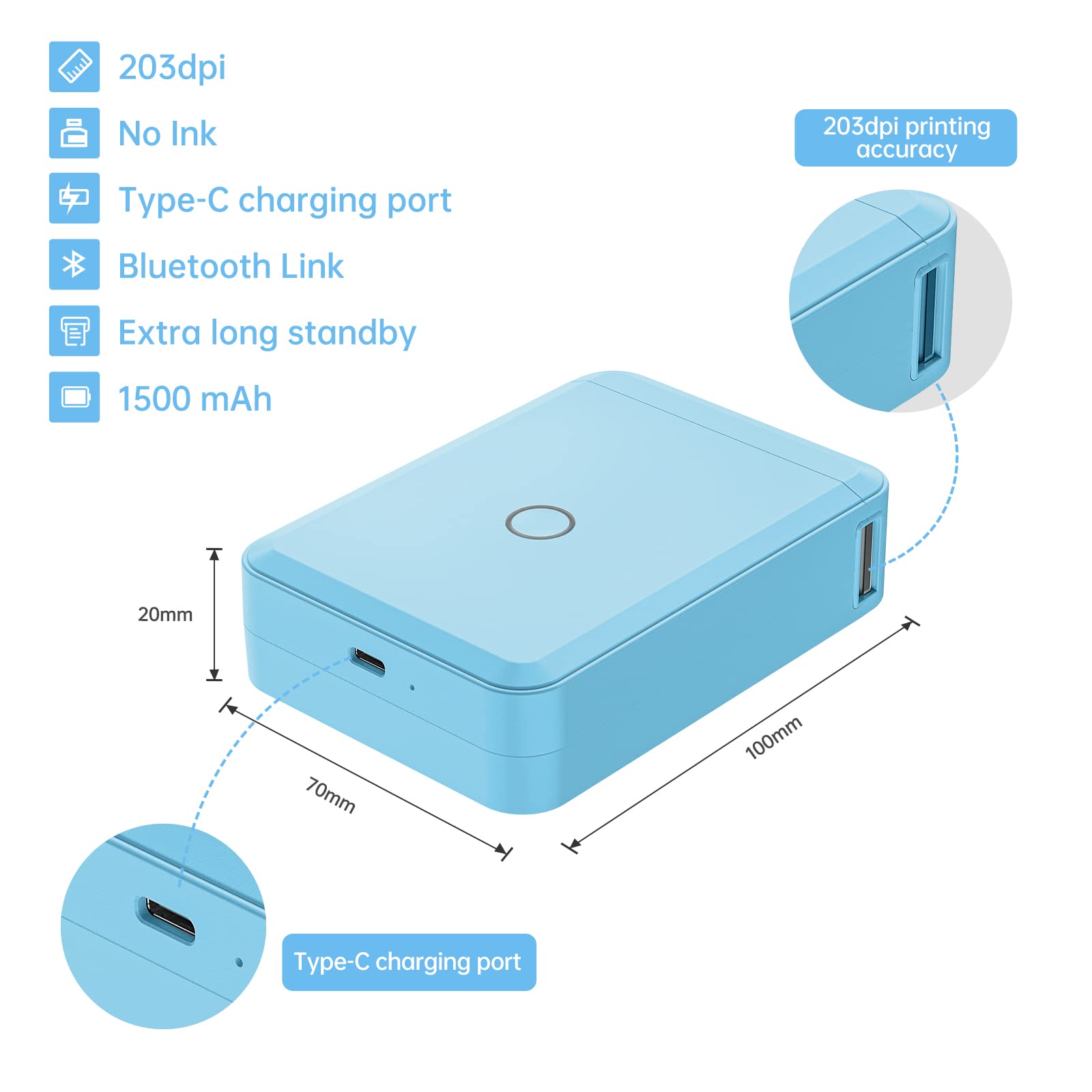 NB120 - NIIMBOT - D110 - PORTABLE LABEL BLUETOOTH PRINTER INCL FREE LABEL ROLL (15X30MM)