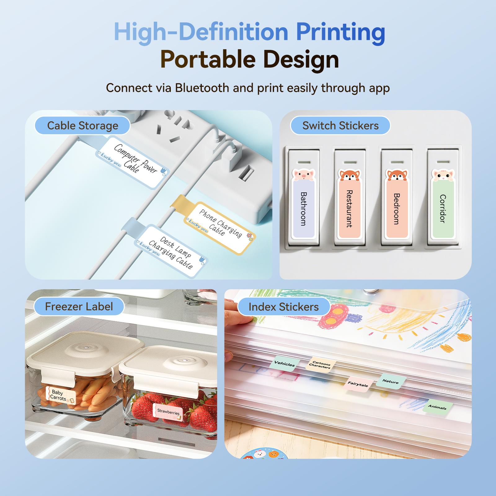 NB525 - Niimbot - D11-H - 300DPI - Portable Bluetooth Label Printer Inc Free Label Roll