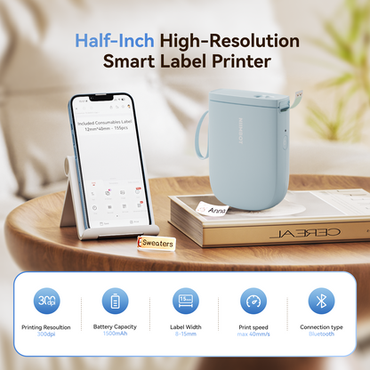 NB525 - Niimbot - D11-H - 300DPI - Portable Bluetooth Label Printer Inc Free Label Roll