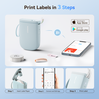 NB525 - Niimbot - D11-H - 300DPI - Portable Bluetooth Label Printer Inc Free Label Roll