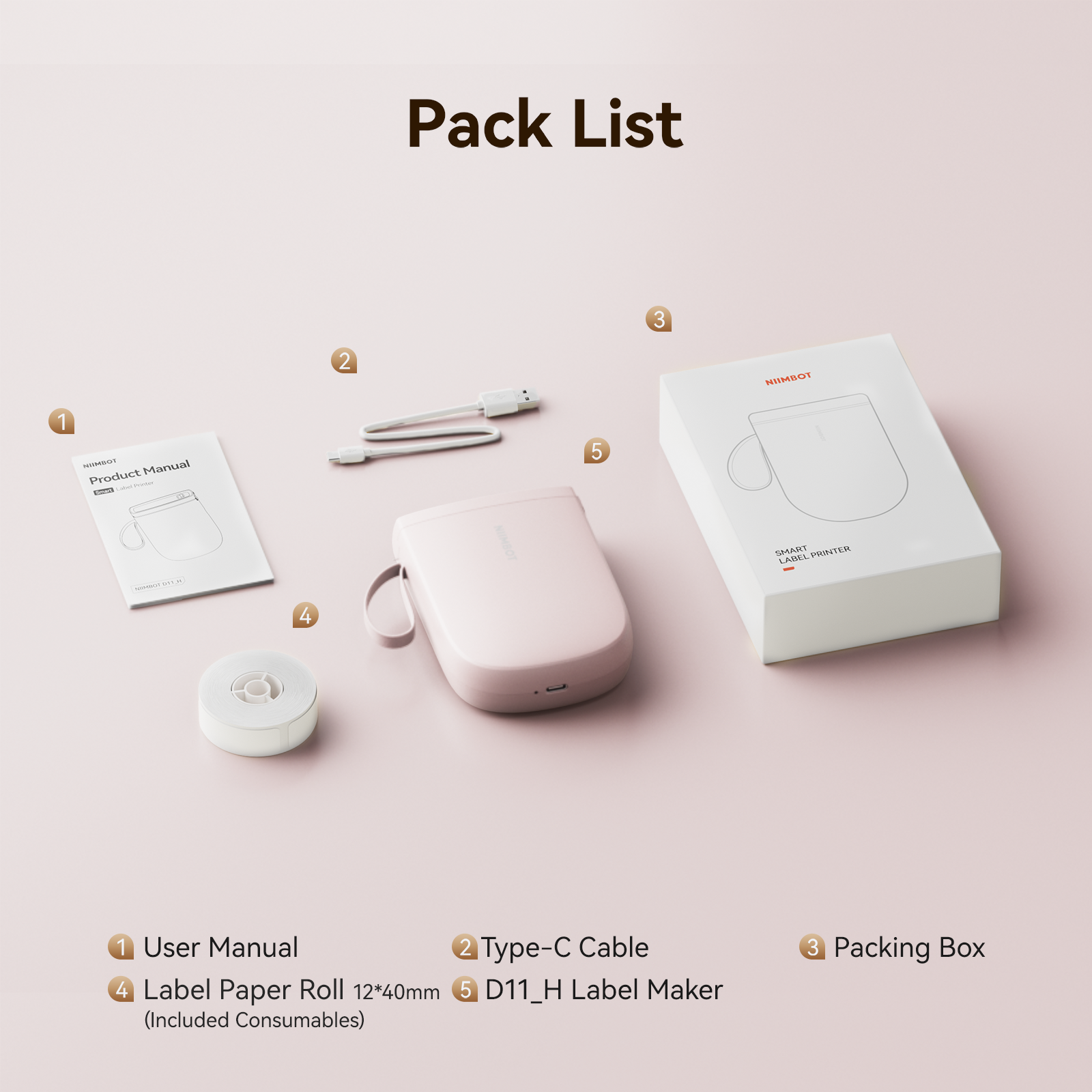 NB525 - Niimbot - D11-H - 300DPI - Portable Bluetooth Label Printer Inc Free Label Roll