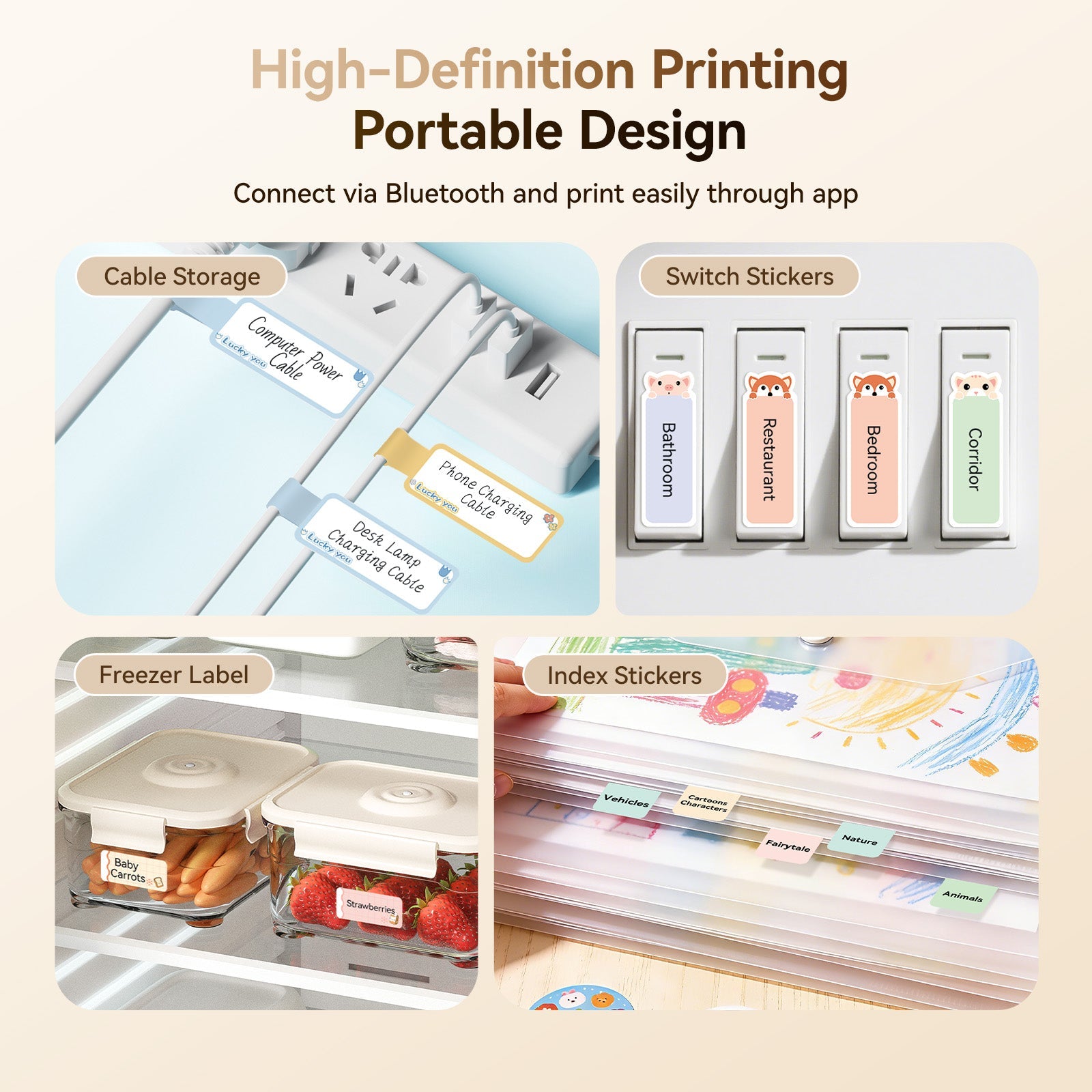 NB525 - Niimbot - D11-H - 300DPI - Portable Bluetooth Label Printer Inc Free Label Roll