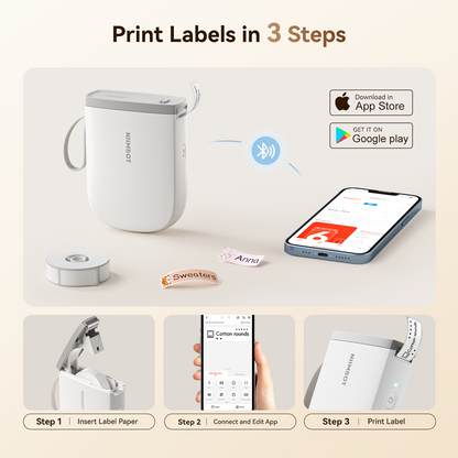 NB525 - Niimbot - D11-H - 300DPI - Portable Bluetooth Label Printer Inc Free Label Roll