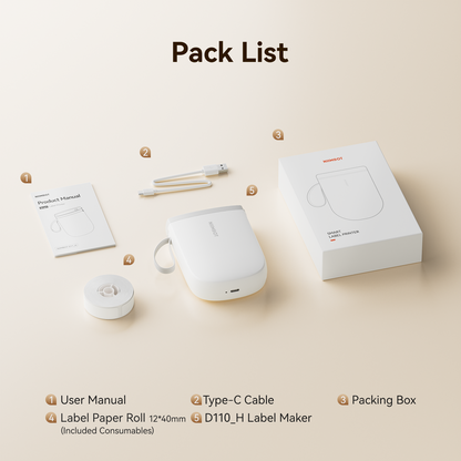 NB525 - Niimbot - D11-H - 300DPI - Portable Bluetooth Label Printer Inc Free Label Roll