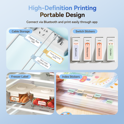 NB525 - Niimbot - D11-H - 300DPI - Portable Bluetooth Label Printer Inc Free Label Roll