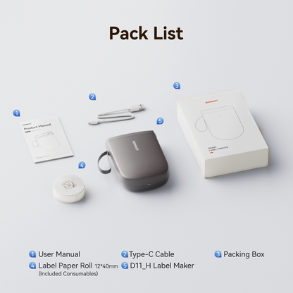 NB525 - Niimbot - D11-H - 300DPI - Portable Bluetooth Label Printer Inc Free Label Roll