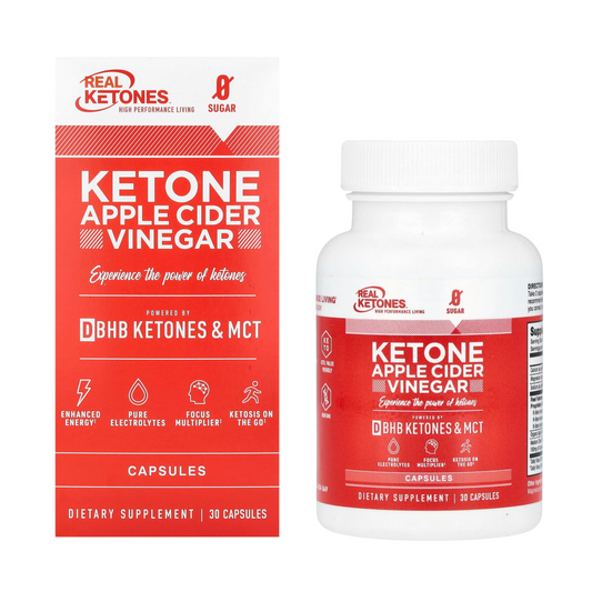 REAL KETONES - APPLE CIDER VINEGAR, D-BHB KETONES & MCT - 30 CAPSULE - 15 SERVINGS