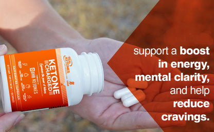REAL KETONES - KETONE CHARGED - D-BHB + CAFFEINE - 120 CAPSULES - 1 MONTH SUPPLY