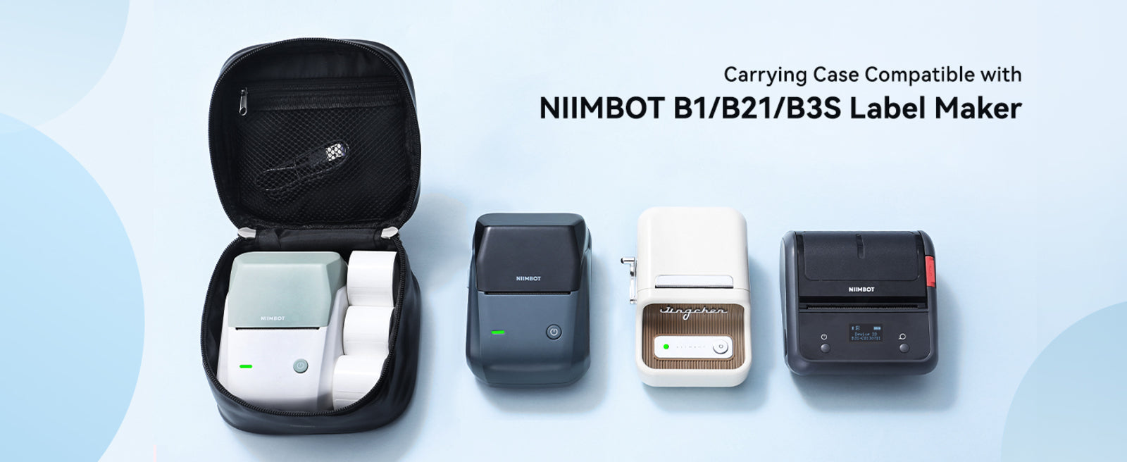 NB517 - NIIMBOT - B1 / B21 / B3S MODELS - STORAGE CASE FOR PRINTER & LABELS - BLACK