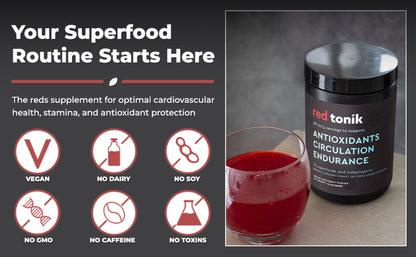 RED TONIK - 13 SUPERFOODS & ADAPTOGENS POWDER - 30 DAY SUPPLY - BERRY