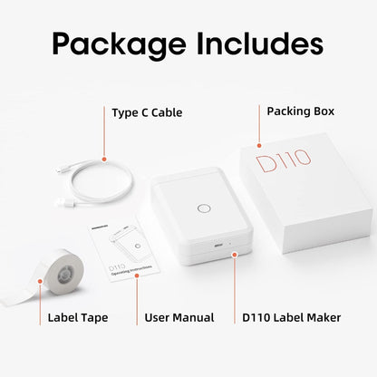 NB120 - NIIMBOT - D110 - PORTABLE LABEL BLUETOOTH PRINTER INCL FREE LABEL ROLL (15X30MM)