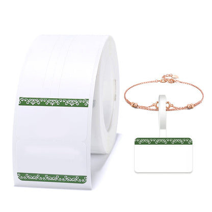 NB208 - NIIMBOT - B1 / B21 / B3S / B4 - 25X30+45MM - RING - 100 LABELS PER ROLL - GREEN BORDER DESIGN