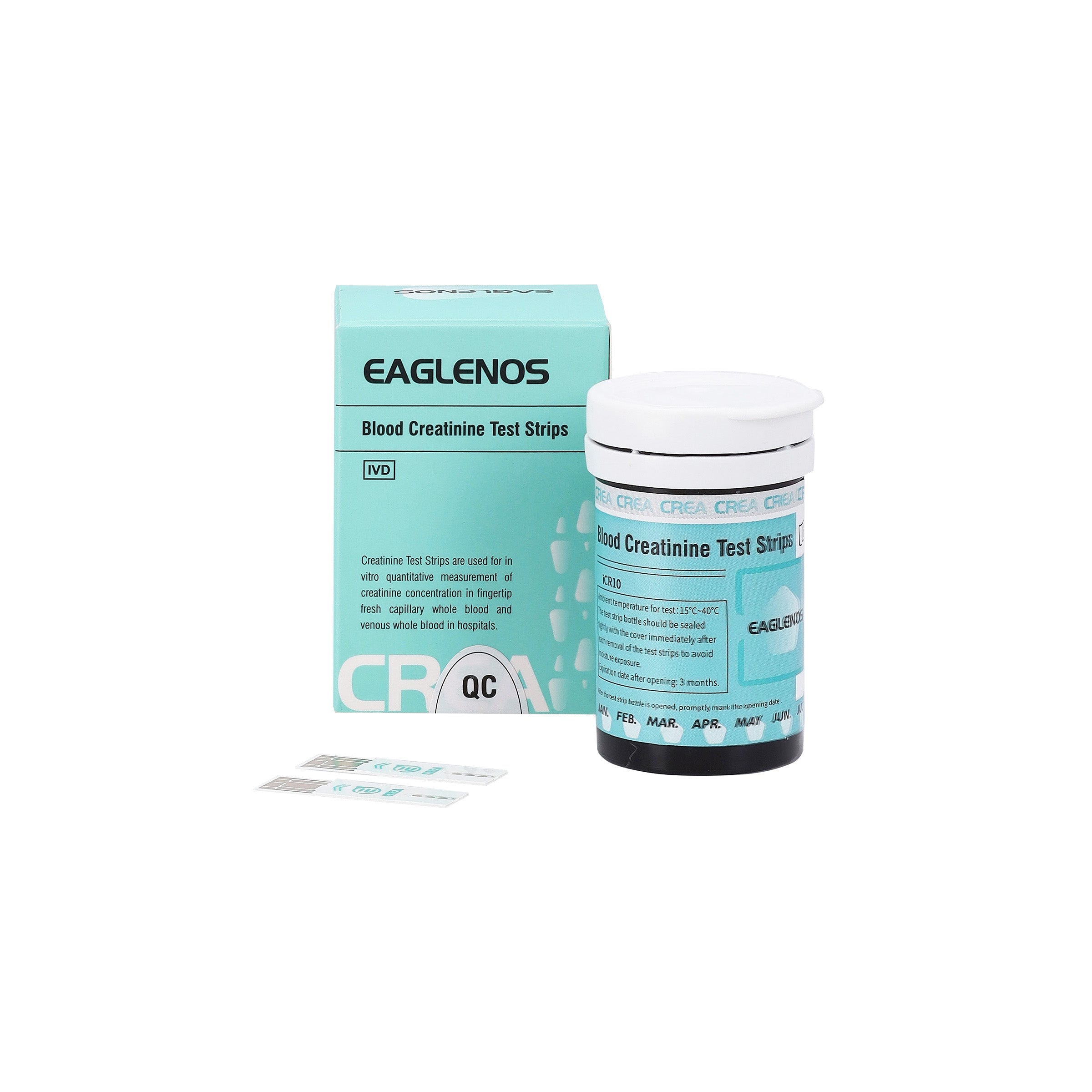 EAGLENOS - CREATININE BLOOD TEST STRIPS (iCR10) - BOX OF 25