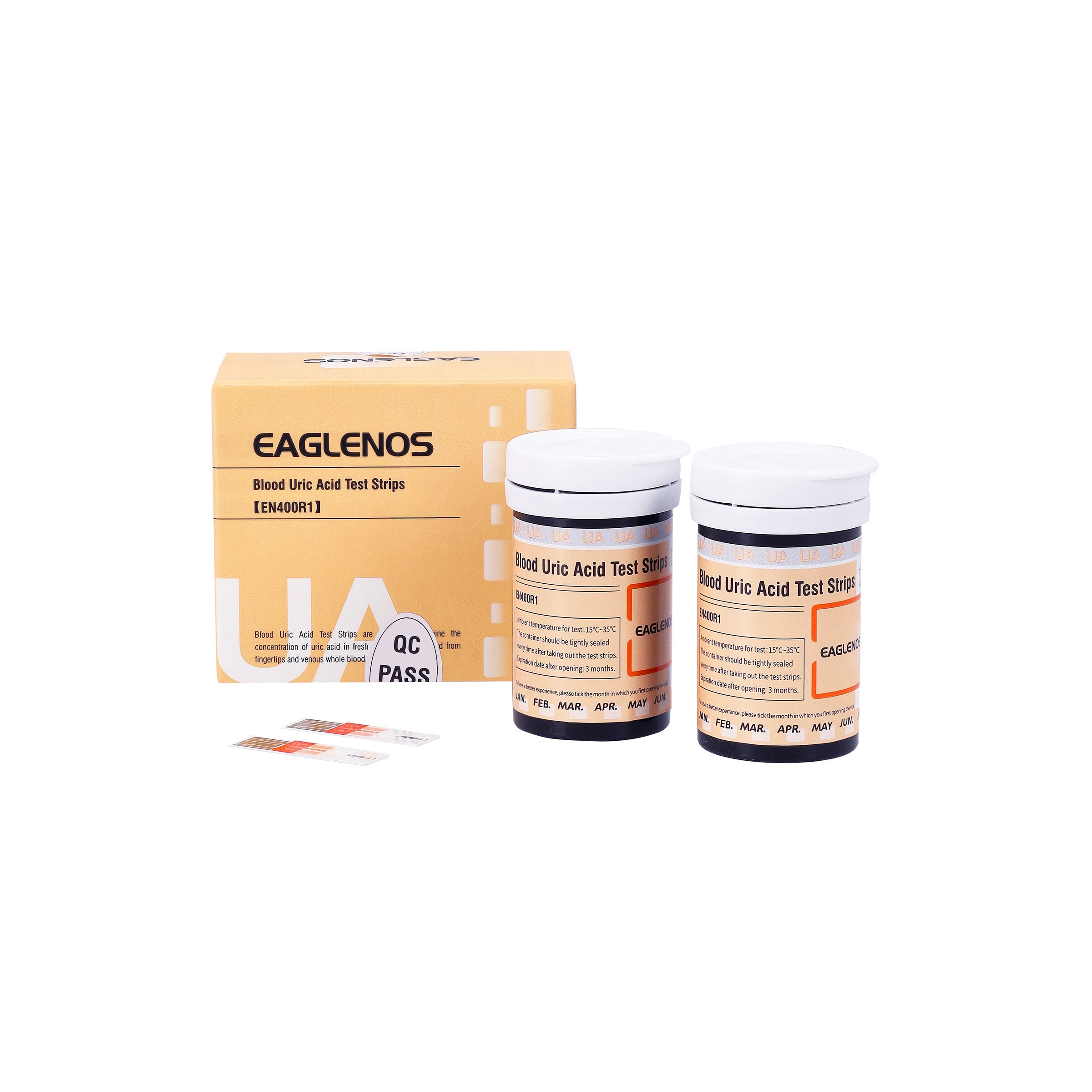 EAGLENOS - URIC ACID BLOOD TEST STRIPS (EN400R1) - BOX OF 50