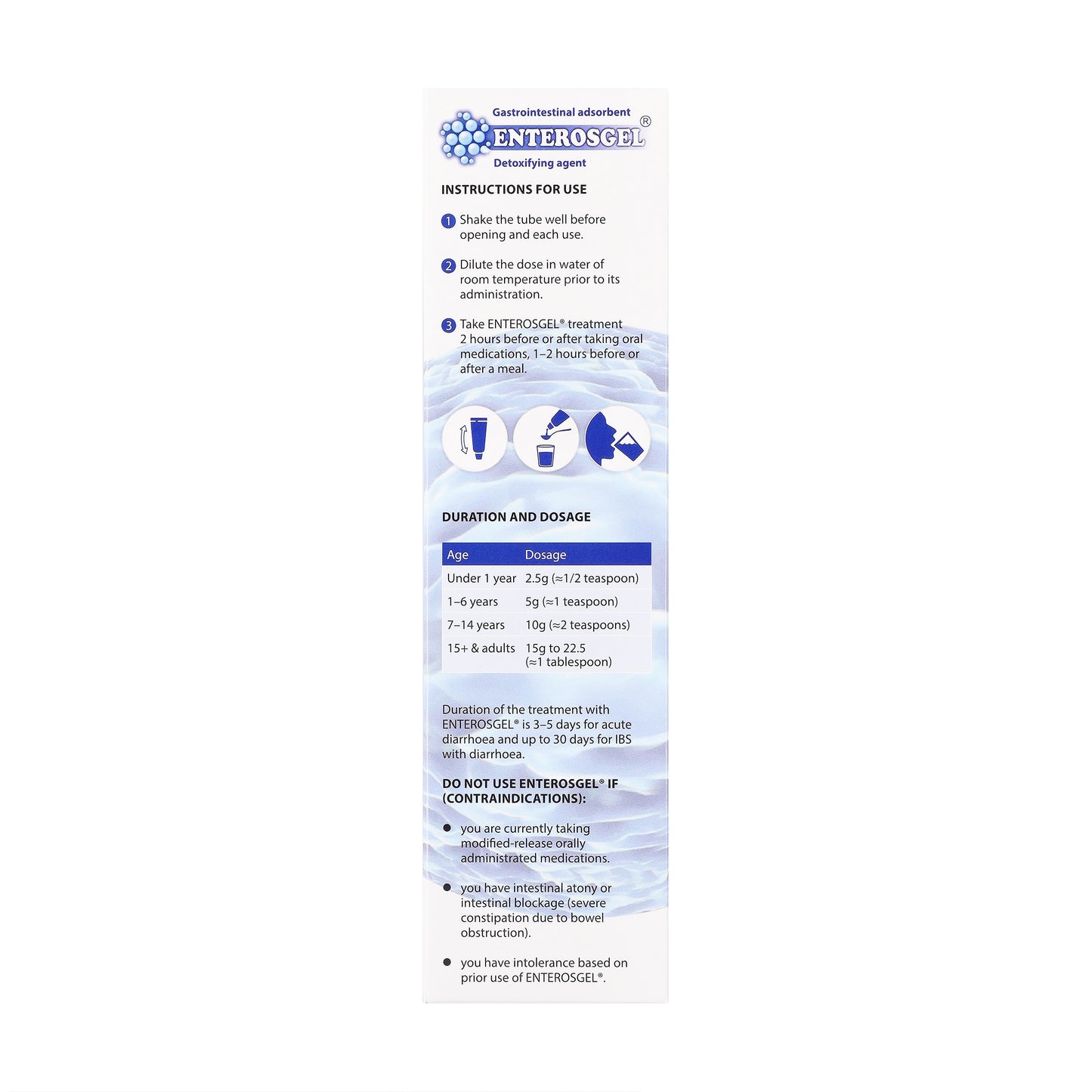 ENTEROSGEL® - GASTROINTESTINAL ADSORBENT – 90G / 225G TUBE