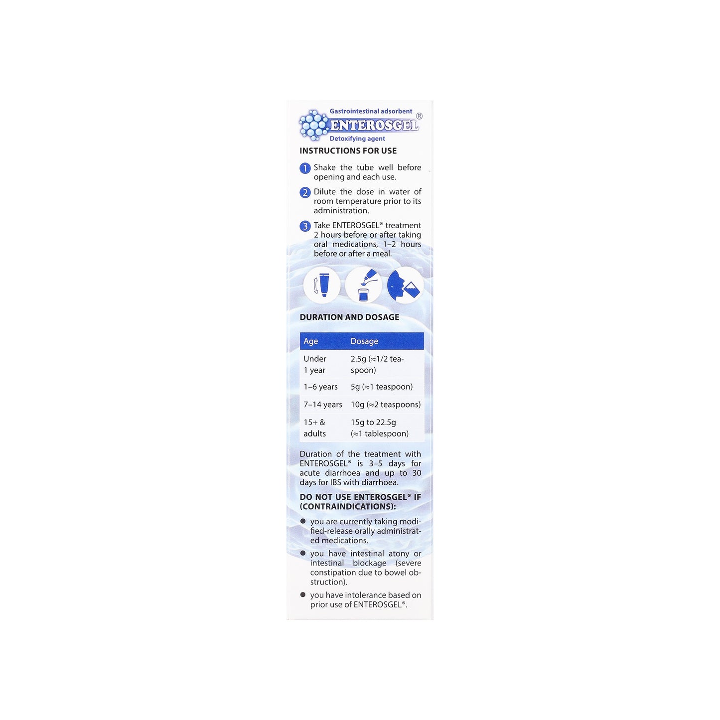ENTEROSGEL® - GASTROINTESTINAL ADSORBENT – 90G / 225G TUBE