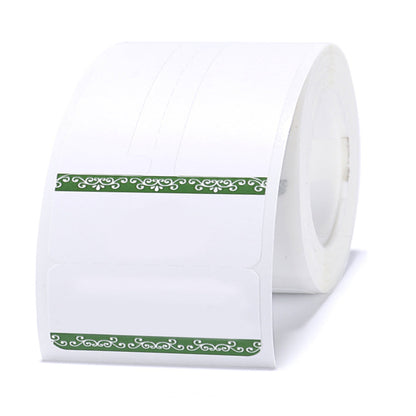 NB208 - NIIMBOT - B1 / B21 / B3S / B4 - 25X30+45MM - RING - 100 LABELS PER ROLL - GREEN BORDER DESIGN