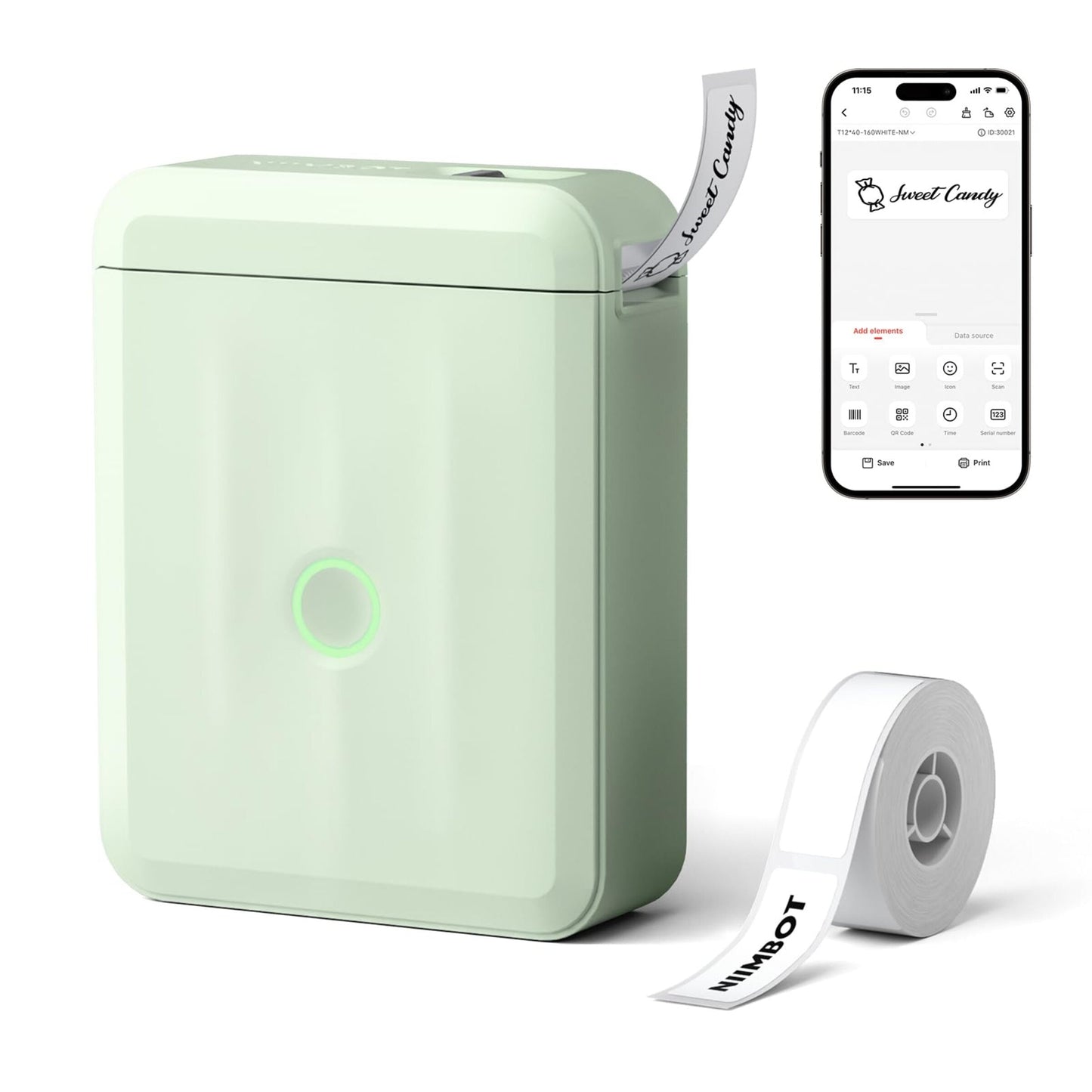 NIIMBOT - D110_M - PORTABLE BLUETOOTH LABEL PRINTER INCLUDING FREE LABEL ROLL (12*40MM - WHITE)