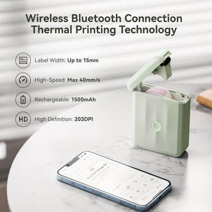 NB524 - NIIMBOT - D110_M - PORTABLE BLUETOOTH LABEL PRINTER INCL FREE LABEL ROLL (12X40MM)