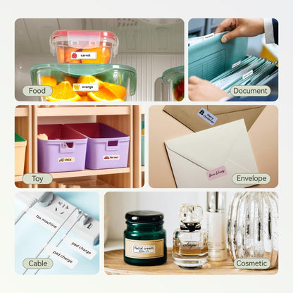 NIIMBOT - D110_M - PORTABLE BLUETOOTH LABEL PRINTER INCLUDING FREE LABEL ROLL (12*40MM - WHITE)