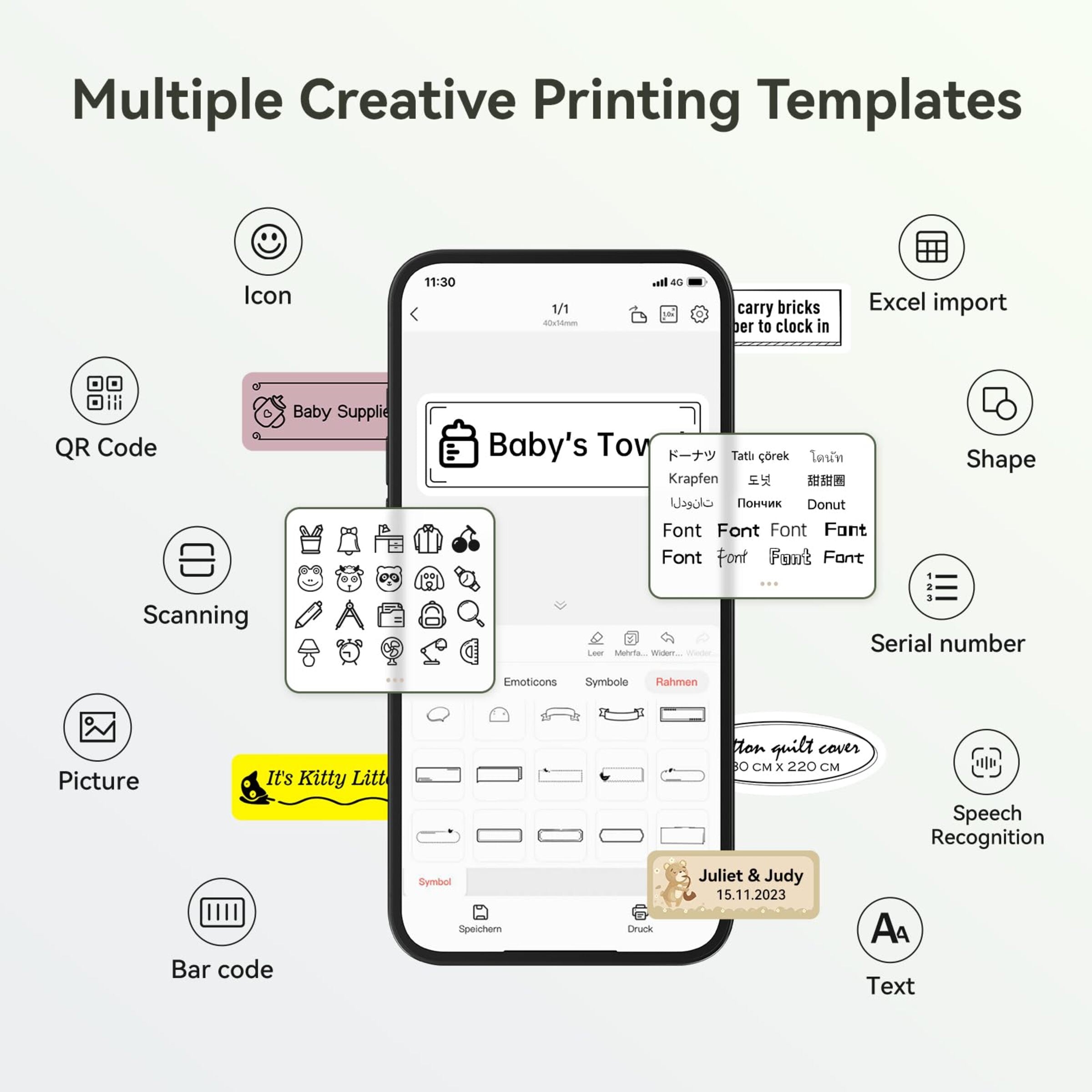 NIIMBOT - D110_M - PORTABLE BLUETOOTH LABEL PRINTER INCLUDING FREE LABEL ROLL (12*40MM - WHITE)