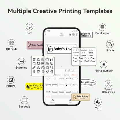 NIIMBOT - D110_M - PORTABLE BLUETOOTH LABEL PRINTER INCLUDING FREE LABEL ROLL (12*40MM - WHITE)