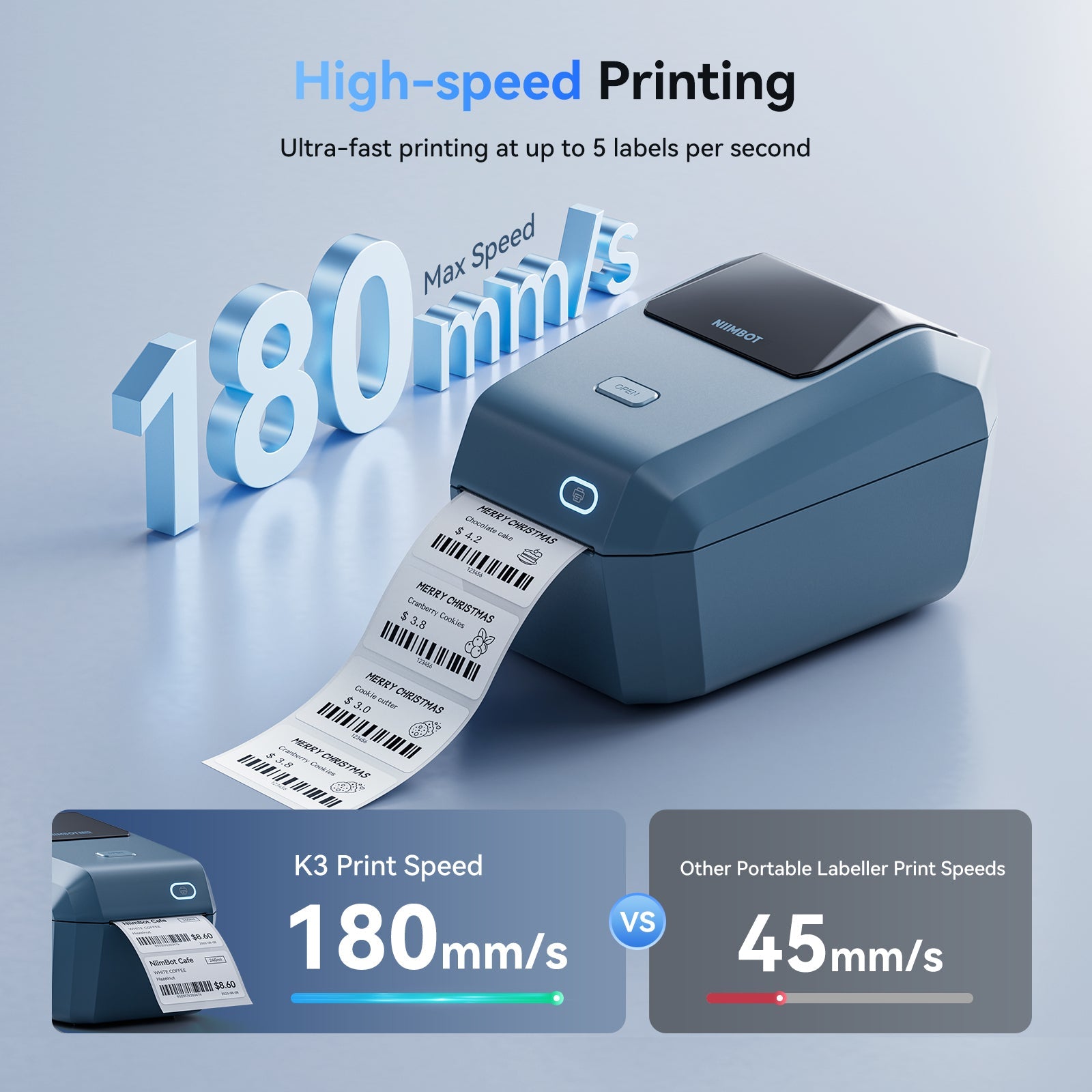 NB605 - Niimbot - K3 - Thermal Business Bluetooth Label Printer - Incl 50x30mm Label Roll With 900 Labels