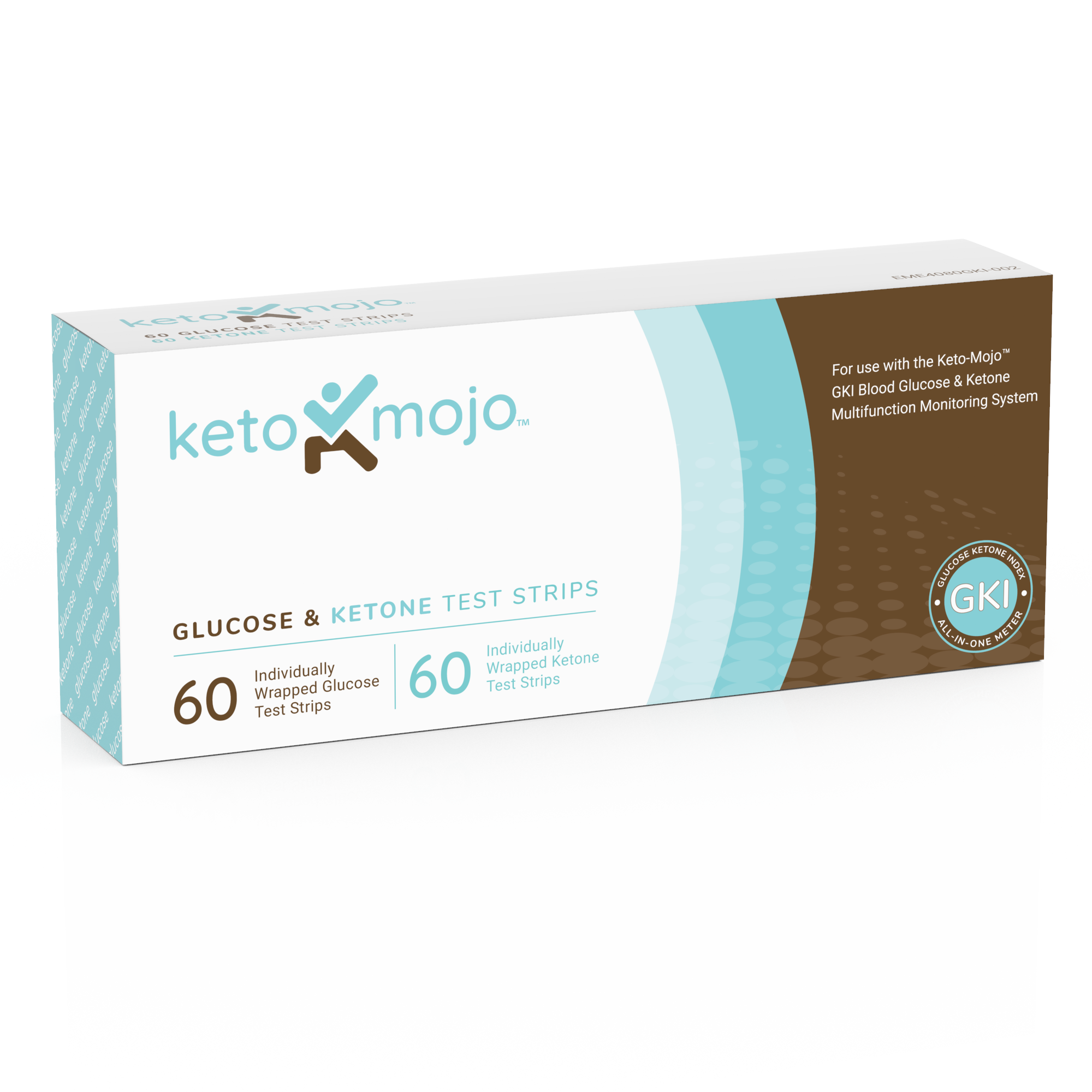 KETO MOJO™ - GKI - BLOOD GLUCOSE & KETONE TEST STRIPS (60'S) - COMBO PACK
