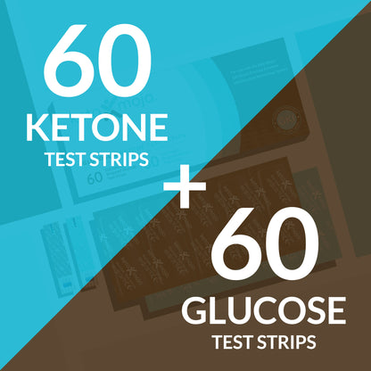 KETO MOJO™ - GKI - BLOOD GLUCOSE & KETONE TEST STRIPS (60'S) - COMBO PACK