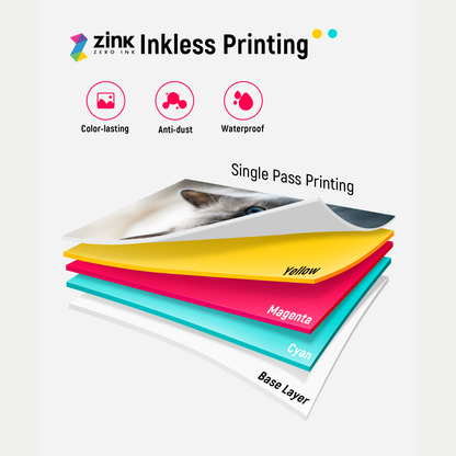 LIENE - Pearl K100 - 2x3 Inch ZINK Bluetooth Photo Printer - White - Incl. 10 Sheets Photo Paper
