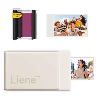 LIENE - Pearl N200 Pro - 2x3 Inch ZINK Bluetooth Photo Printer - Gold - Incl. 10 Sheets Photo Paper