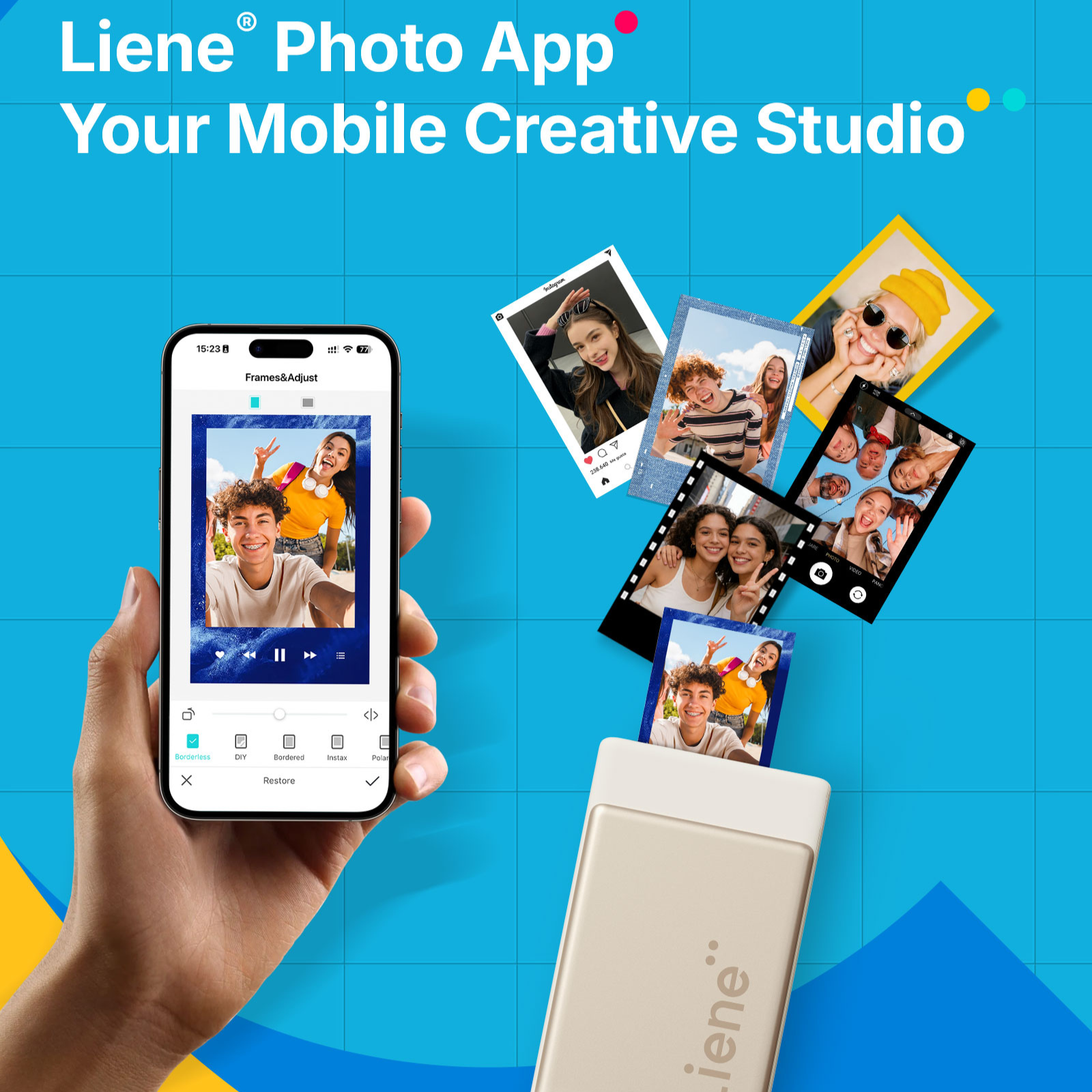 LIENE - Pearl N200 Pro - 2x3 Inch ZINK Bluetooth Photo Printer - Incl. 50 Sheets Photo Paper