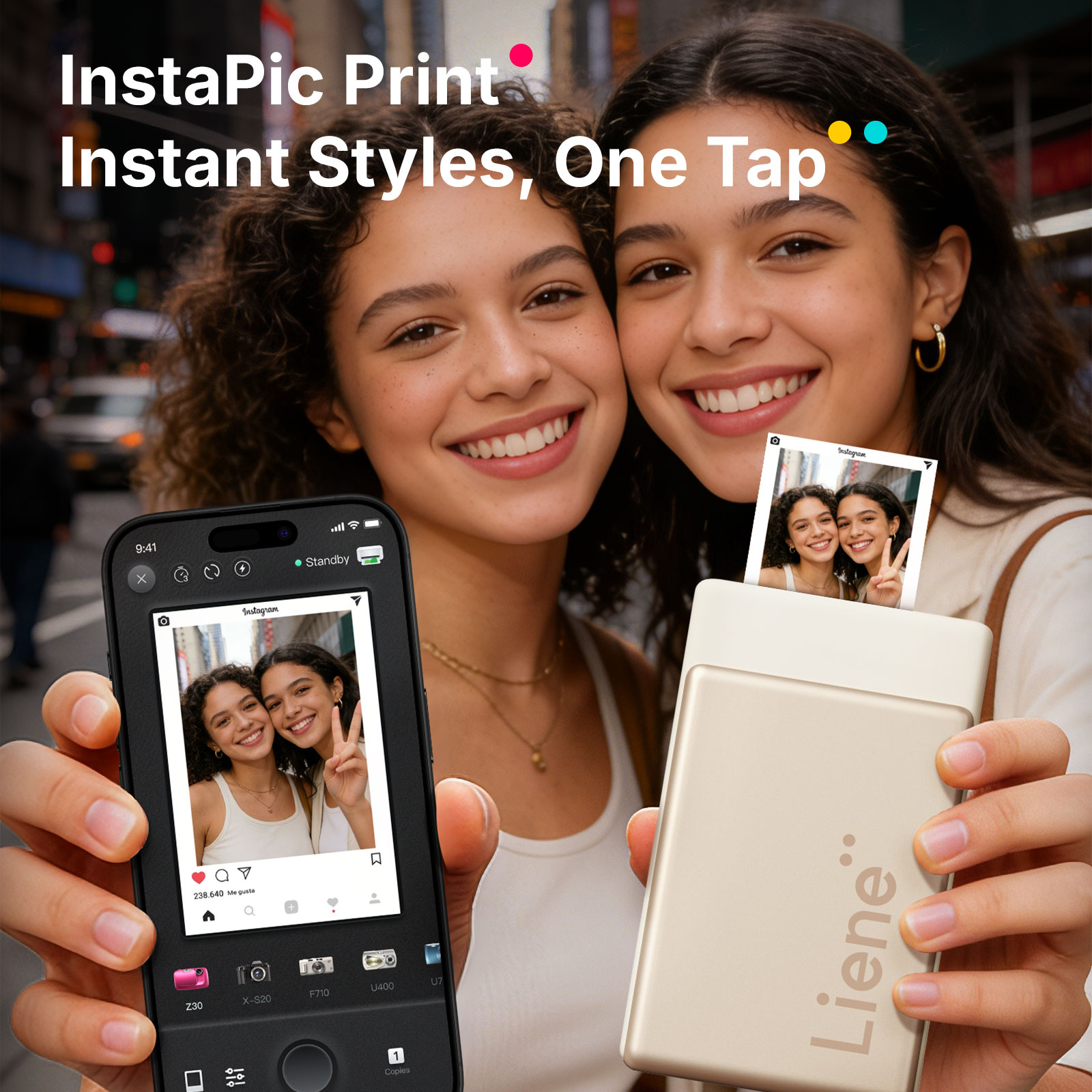 LIENE - Pearl N200 Pro - 2x3 Inch ZINK Bluetooth Photo Printer - Incl. 50 Sheets Photo Paper