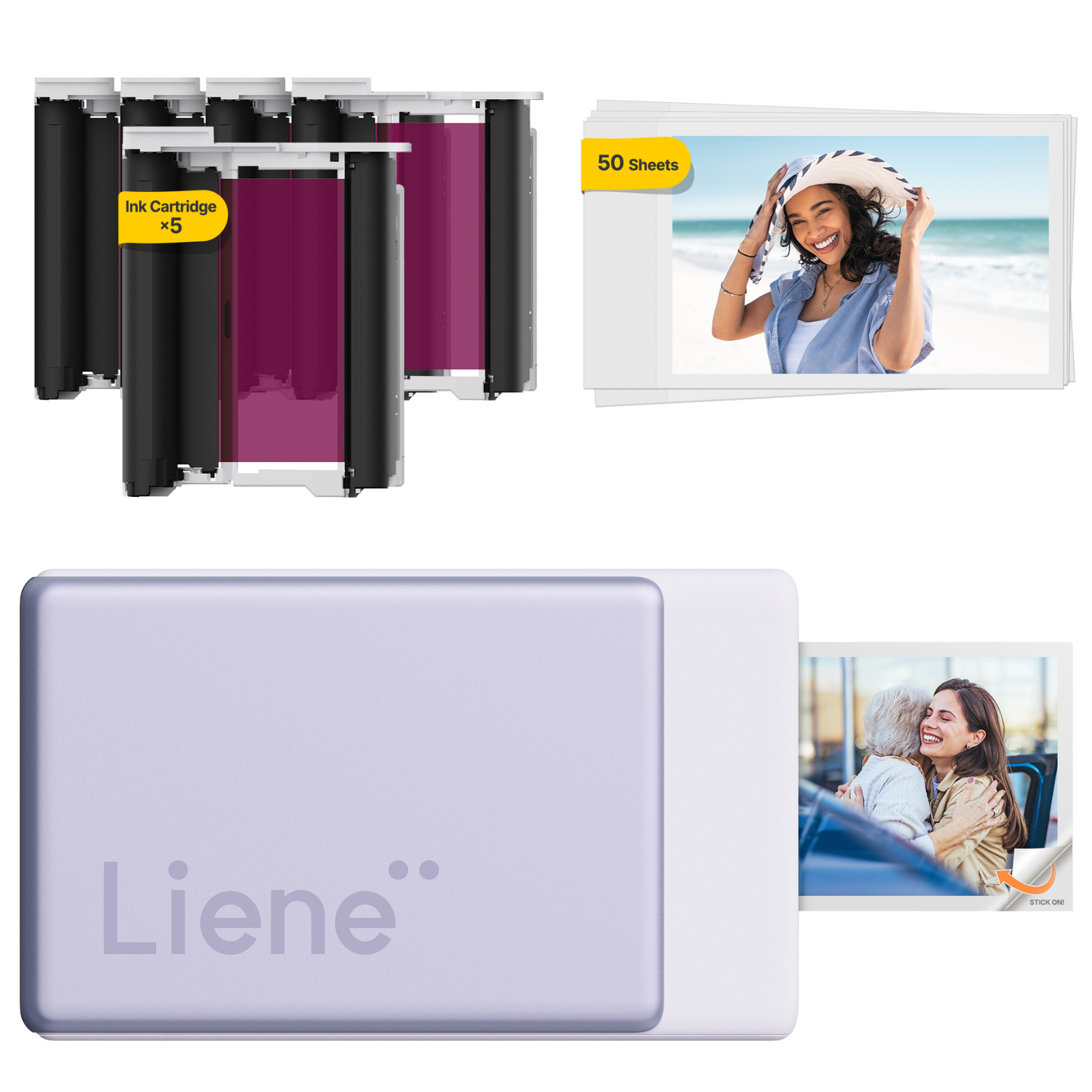 LIENE - Pearl N200 Pro - 2x3 Inch ZINK Bluetooth Photo Printer - Incl. 50 Sheets Photo Paper