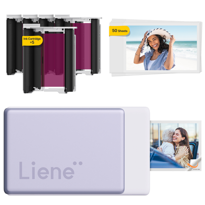LIENE - Pearl N200 Pro - 2x3 Inch ZINK Bluetooth Photo Printer - Incl. 50 Sheets Photo Paper