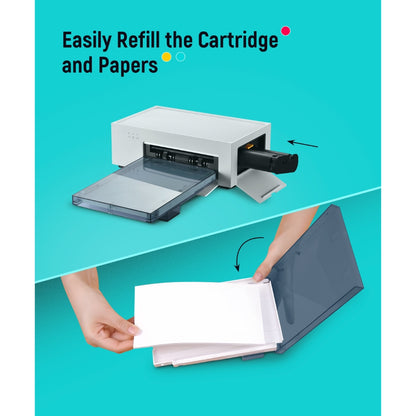 LIENE - Amber - 4x6 Inch Photo Paper & Ink Cartridge Refill Pack - 80 Sheets & 2 Ink Cartridges