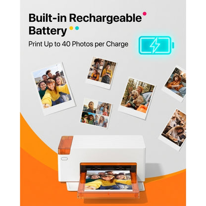 LIENE - Amber M210 - 4x6 Inch Bluetooth Photo Printer - Incl. 10 x 4x6 Inch Sheets, 10 x 3x3 Inch Sheets & 1 Ink Cartridge - With Battery