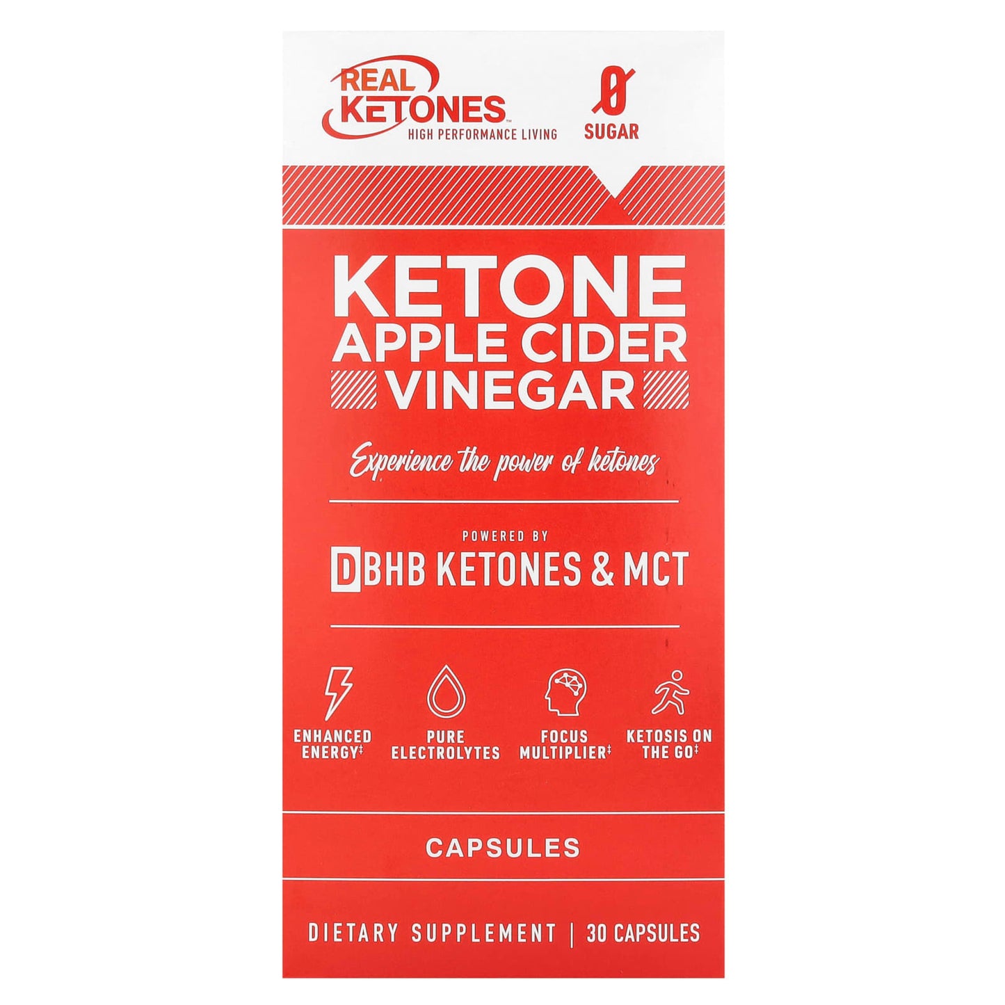 REAL KETONES - APPLE CIDER VINEGAR, D-BHB KETONES & MCT - 30 CAPSULE - 15 SERVINGS