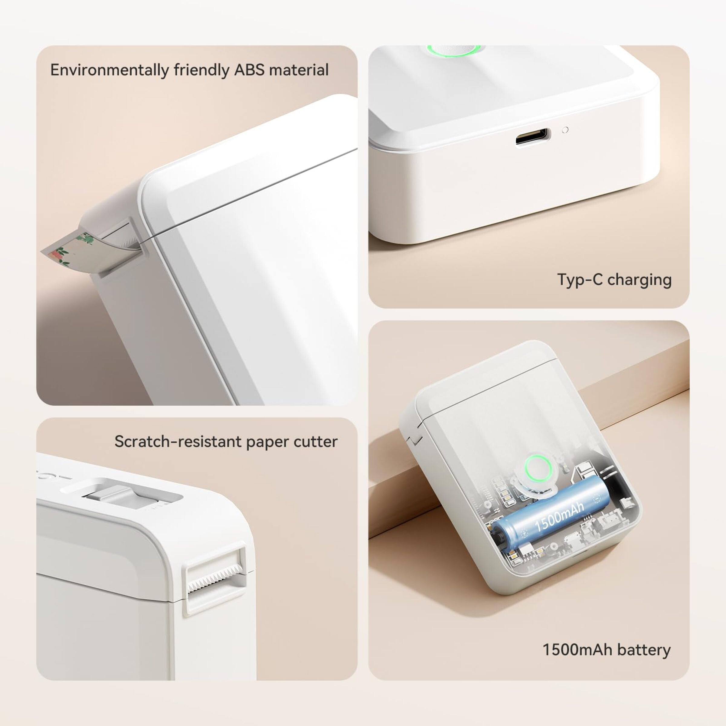 NIIMBOT - D110_M - PORTABLE BLUETOOTH LABEL PRINTER INCLUDING FREE LABEL ROLL (12*40MM - WHITE)