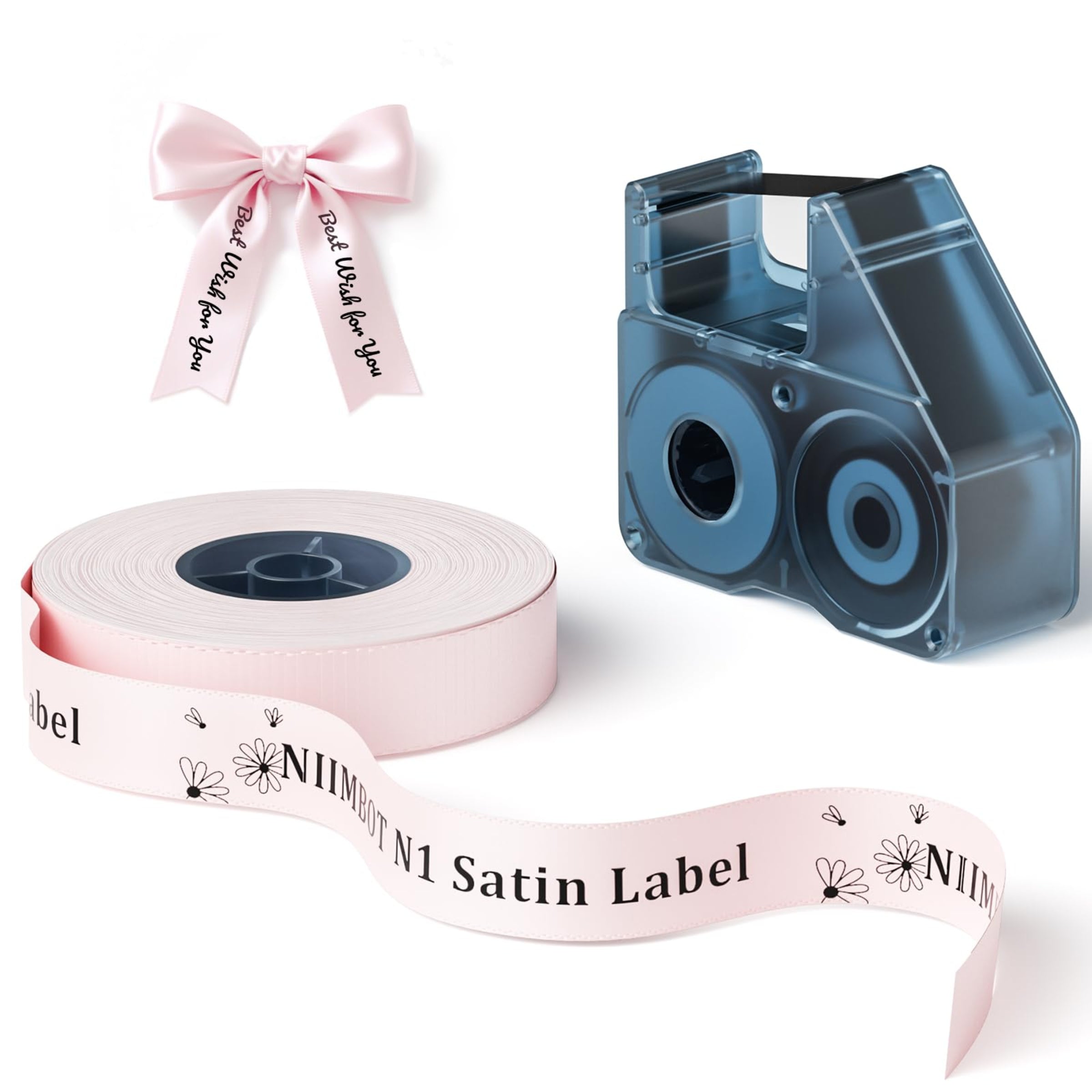 NB624 - NIIMBOT - N1 - BLUETOOTH SATIN RIBBON & LABEL PRINTER KIT INCL BOTH SETS - PINK