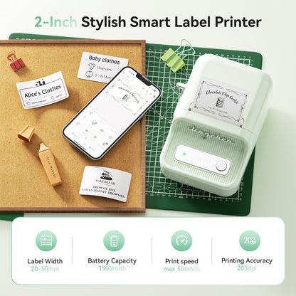 NB109 - Niimbot - B21S - Portable Thermal Label Bluetooth Printer Incl Free Label (50x30mm) - Black