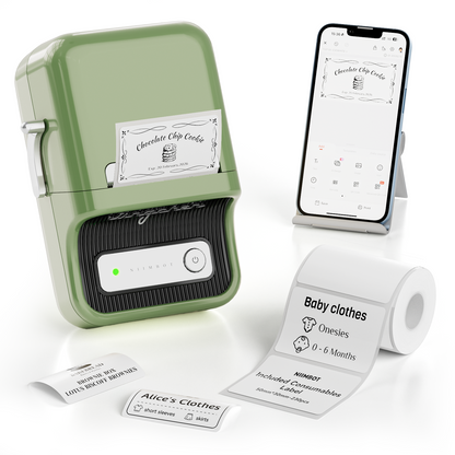 NB109 - Niimbot - B21S - Portable Thermal Label Bluetooth Printer Incl Free Label (50x30mm) - Black