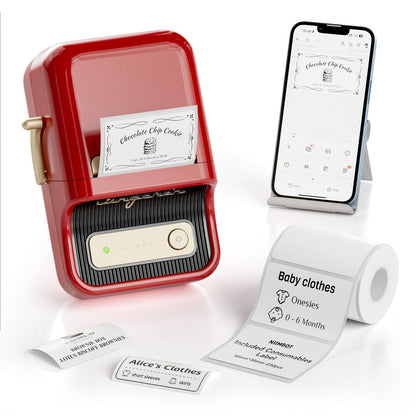 NB109 - Niimbot - B21S - Portable Thermal Label Bluetooth Printer Incl Free Label (50x30mm) - Black
