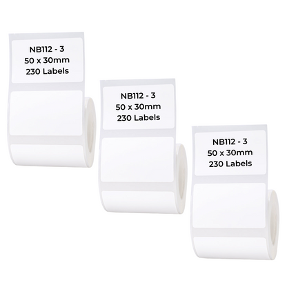 NB112 - NIIMBOT - B1 / B21 / B3S / B4 - T50X30MM - 230 LABELS PER ROLL - WHITE
