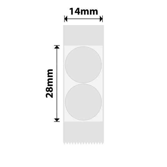 NB116 - NIIMBOT - D11 / D101 / D110 / H1S - 14X28MM - 220 LABELS PER ROLL - ROUND - TRANSPARENT