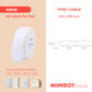 NB118 - NIIMBOT - D11 / D101 / D110 / H1S - RXL 12.5X109MM  - 65 LABELS PER ROLL - CABLE - WHITE