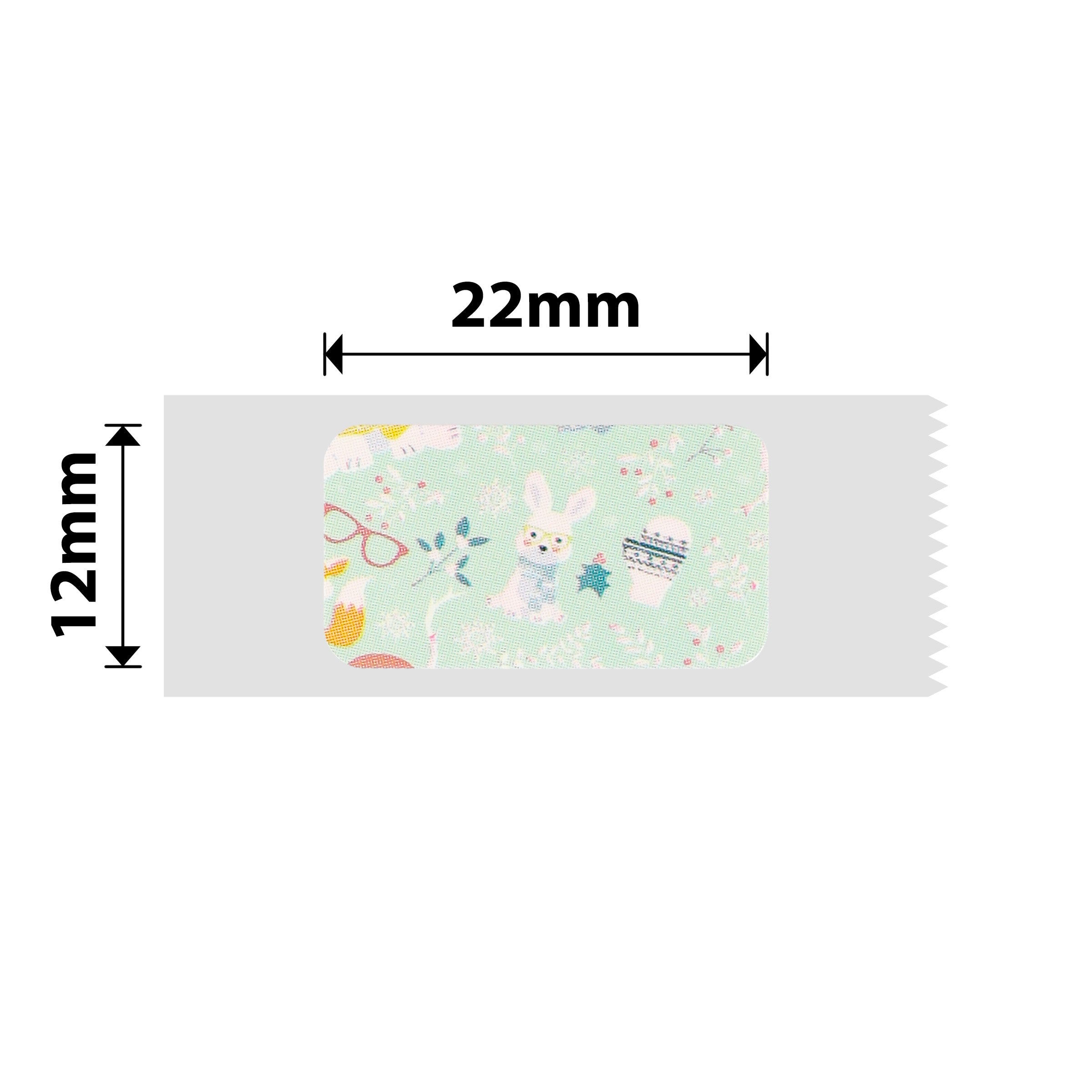 NB123 - Niimbot - D11 / D101 / D110 / H1S - 12x22mm - 250 Cute Rabbit Labels