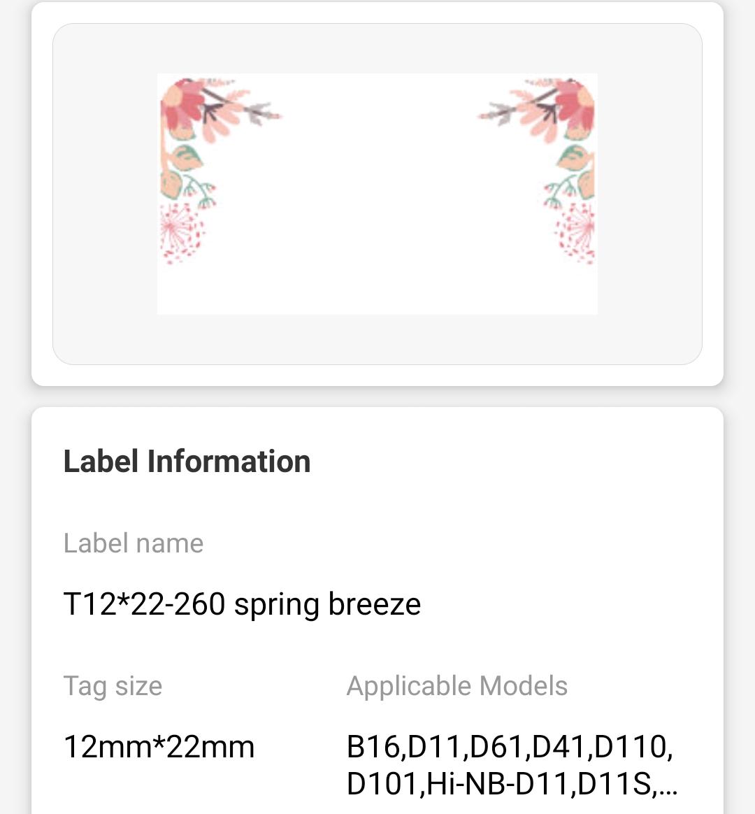 NB124 - NIIMBOT - D11 / D101 / D110 / H1S - 12X22MM - 250 SPRING RED LABELS